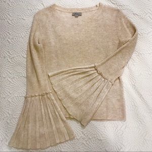 Beige Bell Sleeve Sweater